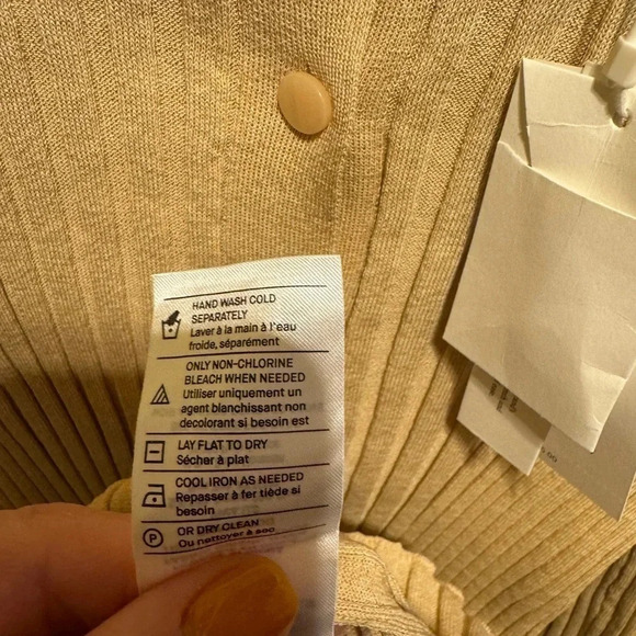 Vince Ribbed Collar Cardigan Sz L - Picture 7 of 8